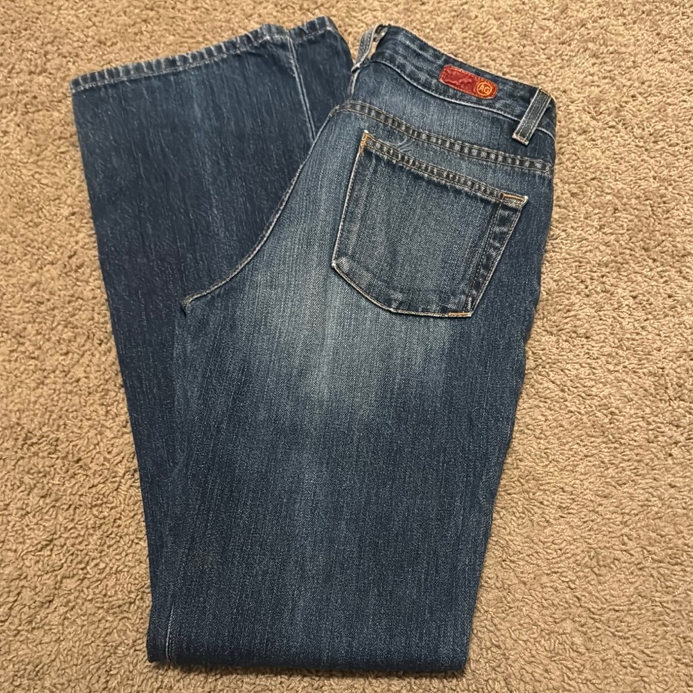 Ag Adriano Goldschmied Blue Straight Jeans with Natural Fading